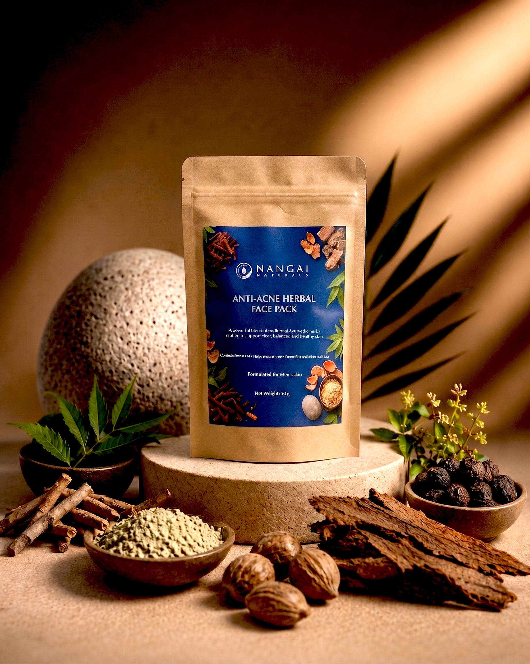 Anti-acne Herbal Face Pack For Men