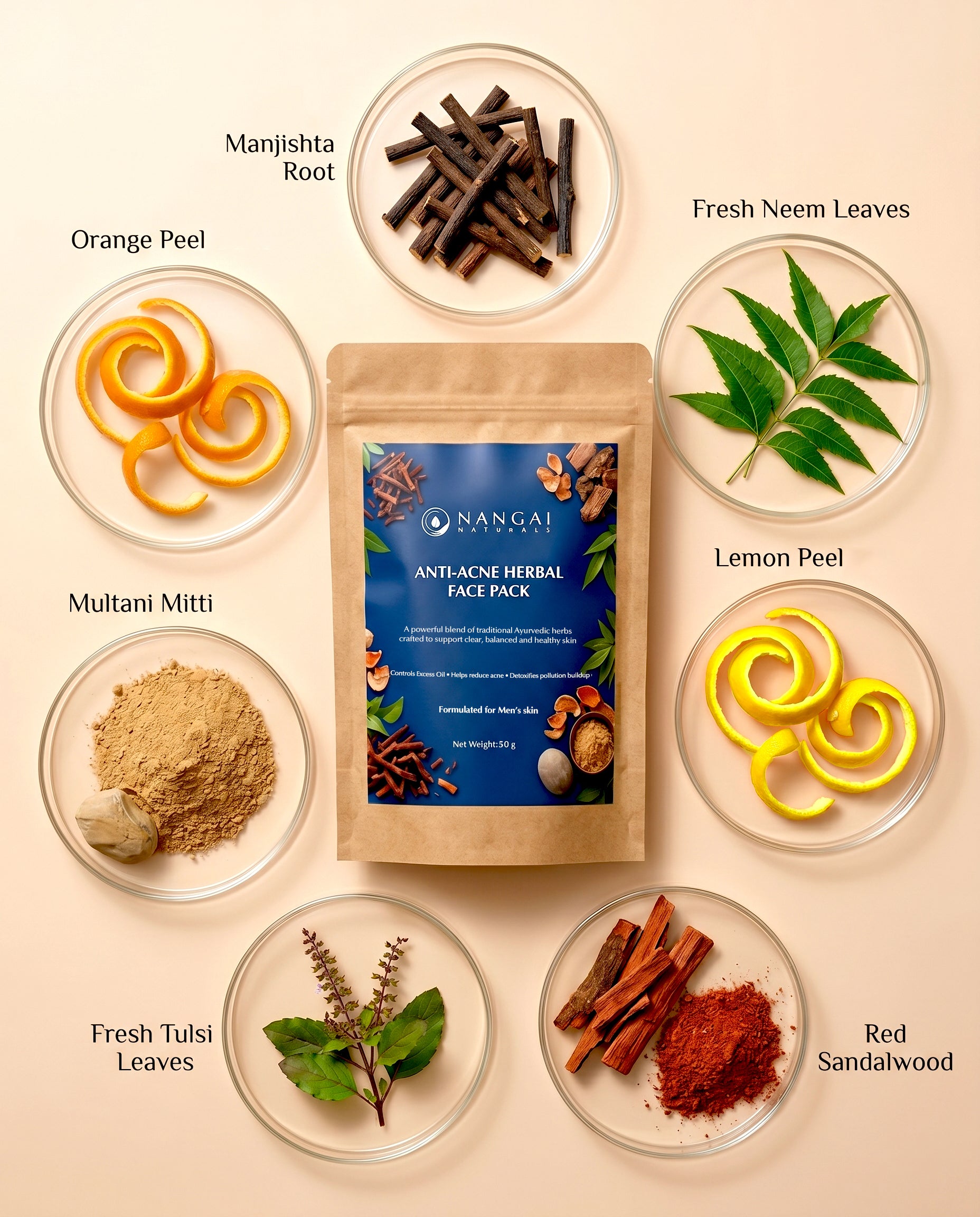 Anti-acne Herbal Face Pack For Men